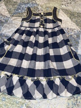 Youngland Toddler Girls Size 4T Navy & White Plaid Dress